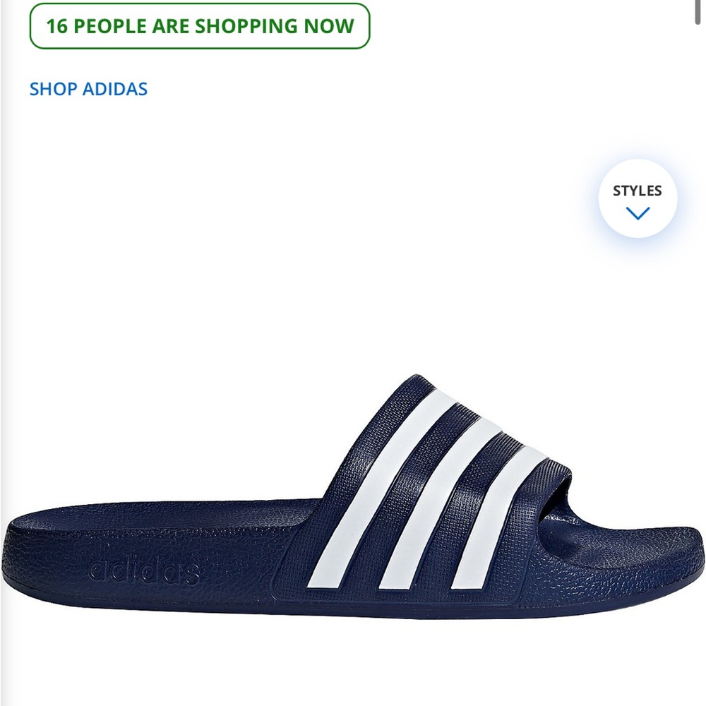Adidas Aqua Cloudfoam Slides men’s size 11 black and white - Picture 2 of 10